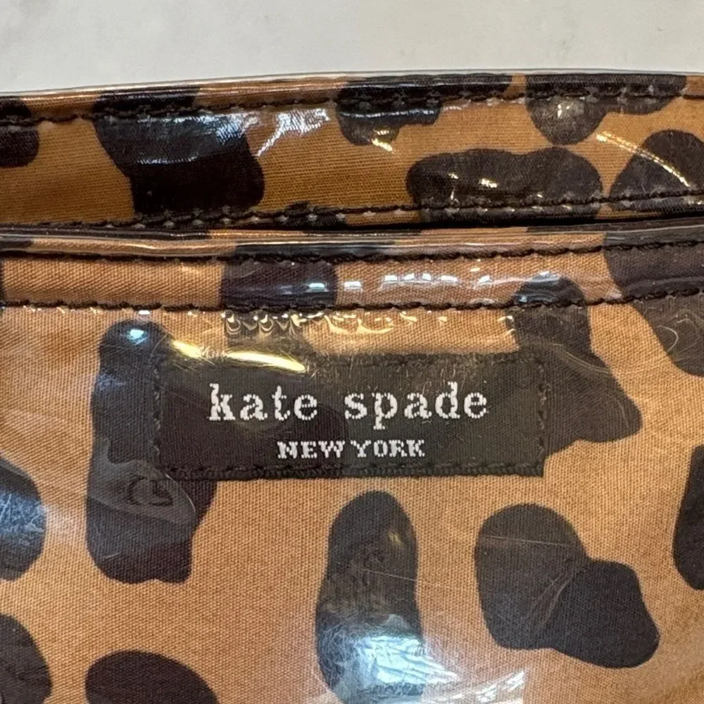 Kate Spade Travel Bag Ocelot Leopard Cheetah Animal Print Cosmetic Case Pouch